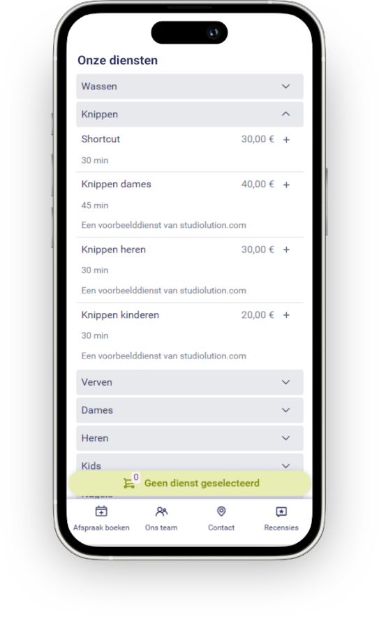 Met studiobookr heb je een online afsprakenboekingssysteem dat helpt om zowel de service als de bezettingsgraad te verbeteren.